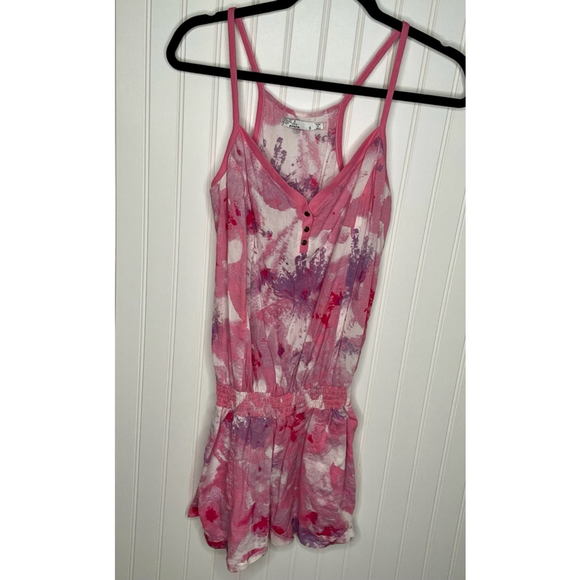 Women's Prana Romper Size S Pink Floral Print Sleeveless Casual - Picture 2 of 6